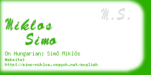 miklos simo business card